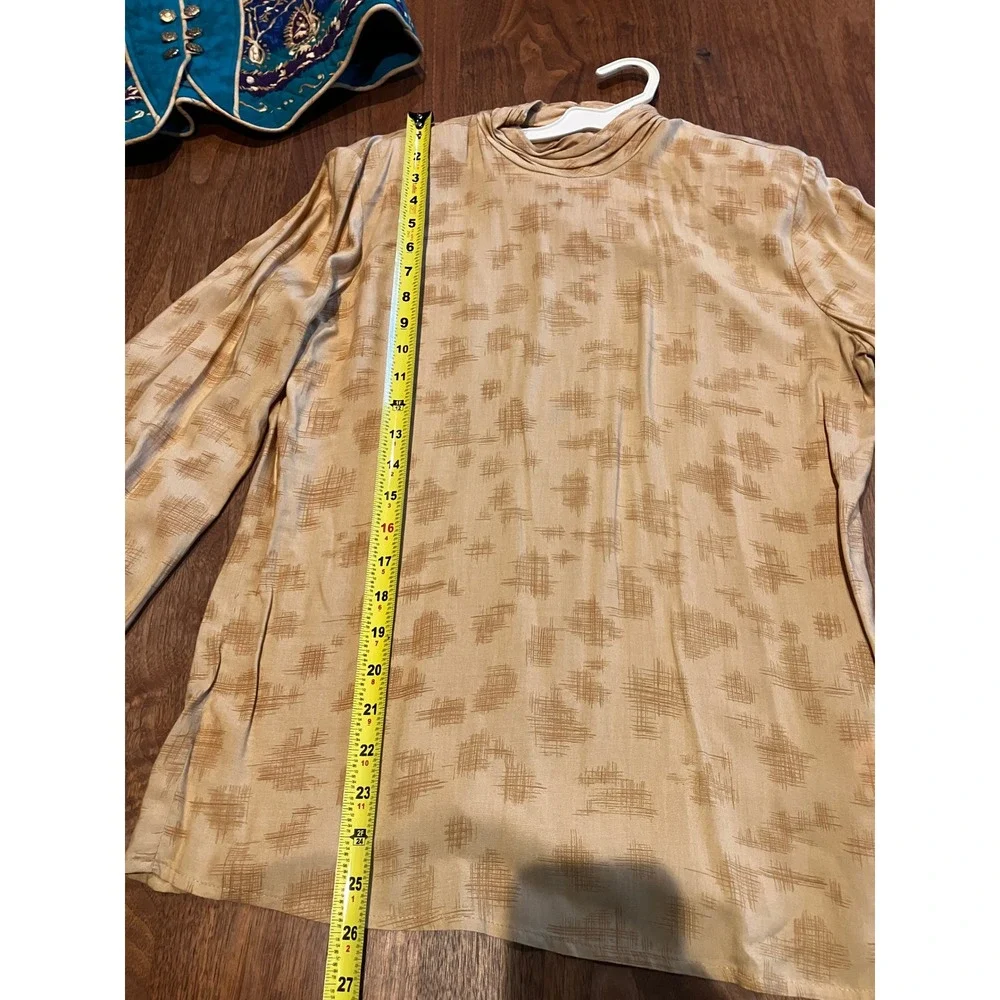 Howard Wolf Vintage 3-Piece Set Teal Gold Paisley‎ Quilted Vest Skirt Blouse 12